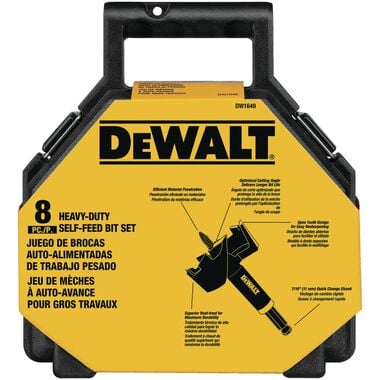 DEWALT 8-Piece Assorted Woodboring Self-feed Drill Bit Set, large image number 2