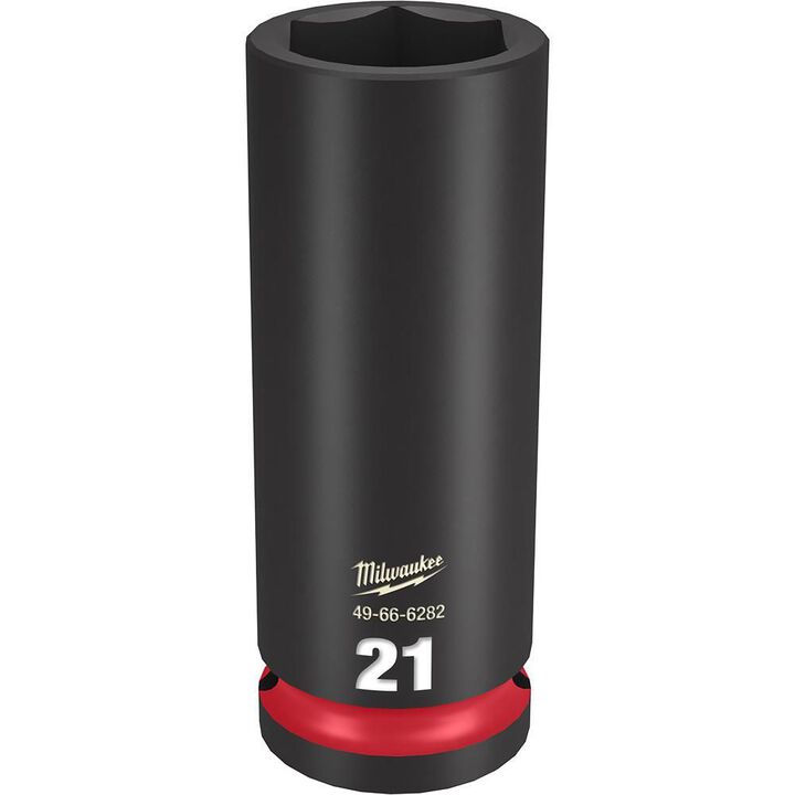 Milwaukee SHOCKWAVE Impact Duty Socket 1/2in Drive 21MM Deep 6 Point, large image number 0