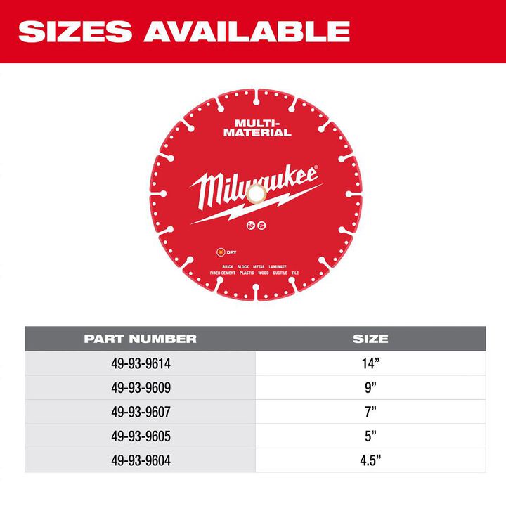Milwaukee 14 Inch Segmented Rim Diamond Blade for Brick, Metal, and Wood, large image number 5