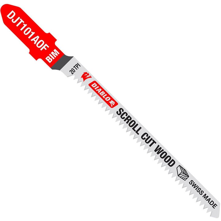 Diablo Tools 3-1/4in 20 TPI Bi-Metal T-Shank Jig Saw Blades for Scroll Cuts 5PK