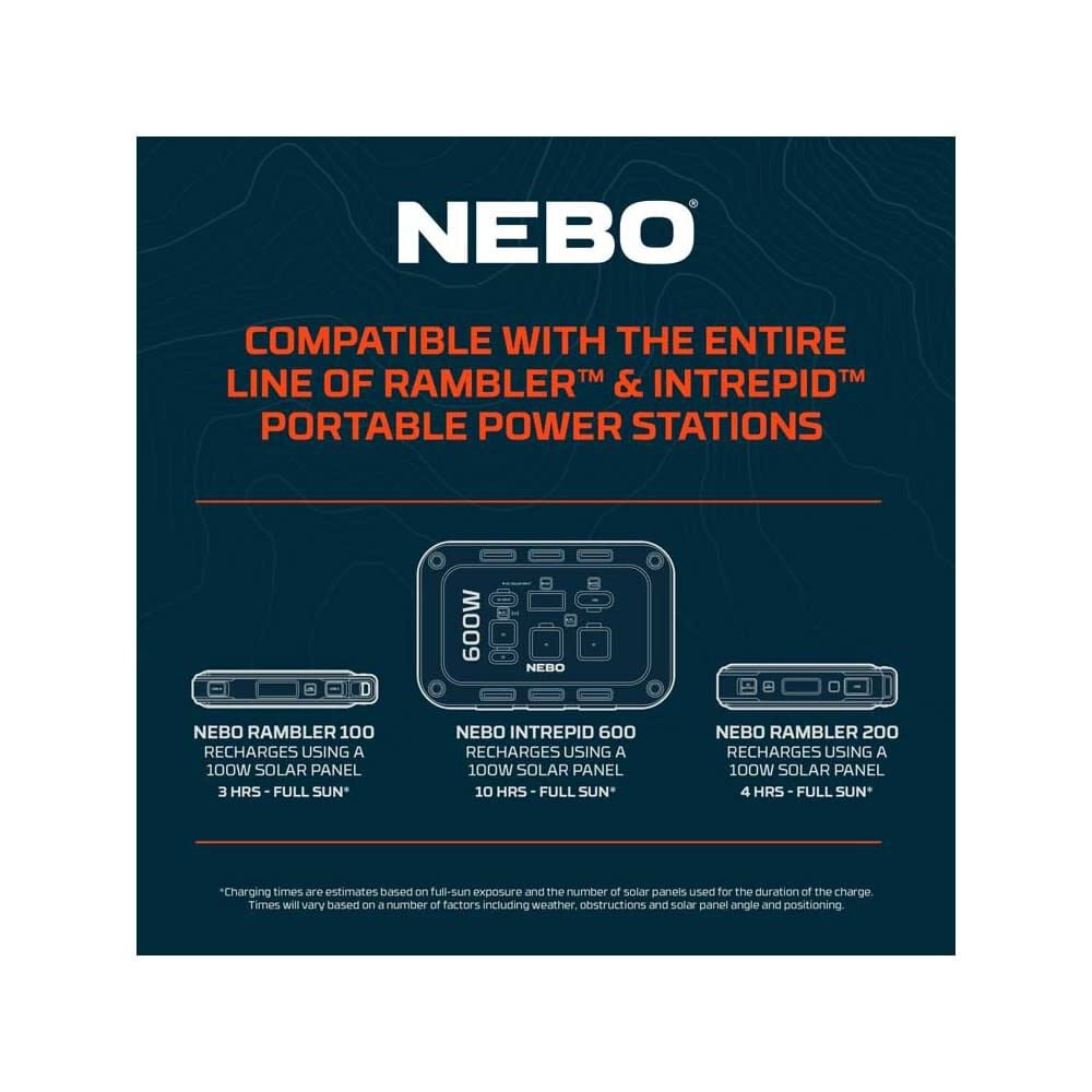 Nebo Reliance 100W Monocrystalline Foldable Solar Panel W/Handle, large image number 6