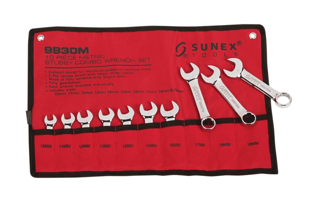 Sunex 10 pc. Metric Stubby Combo Wrench Set, large image number 3