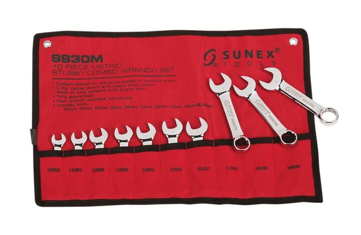 Sunex 10 pc. Metric Stubby Combo Wrench Set, large image number 2