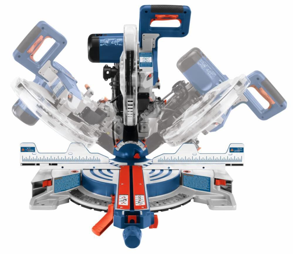 Bosch 12 Inch Dual-Bevel Glide Miter Saw & Gravity-Rise Miter Saw Stand with Wheels Bundle, large image number 7