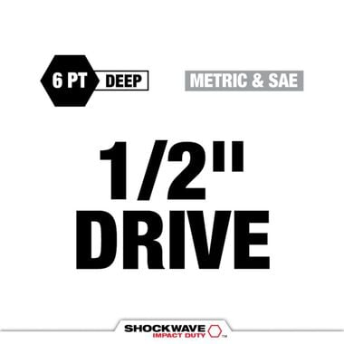 Milwaukee SHOCKWAVE Impact Duty Socket 1/2 Drive SAE & Metric Lug Nut Wheel Set 11pc, large image number 1