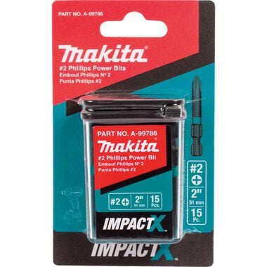 Makita Impact X #2 Phillips 2 Power Bit 15/pk, large image number 2