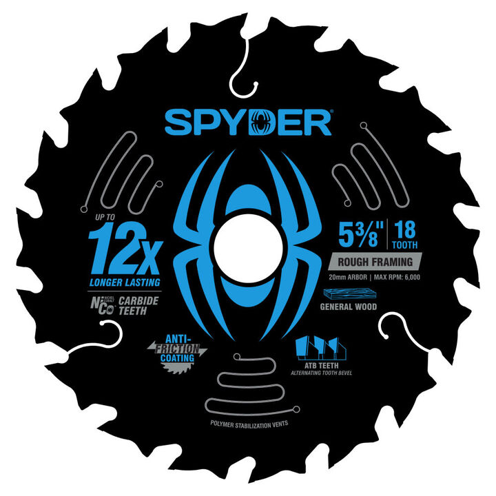 Spyder 5-3/8 Inch 18T Circular Saw Blade for Rough Framing, large image number 1