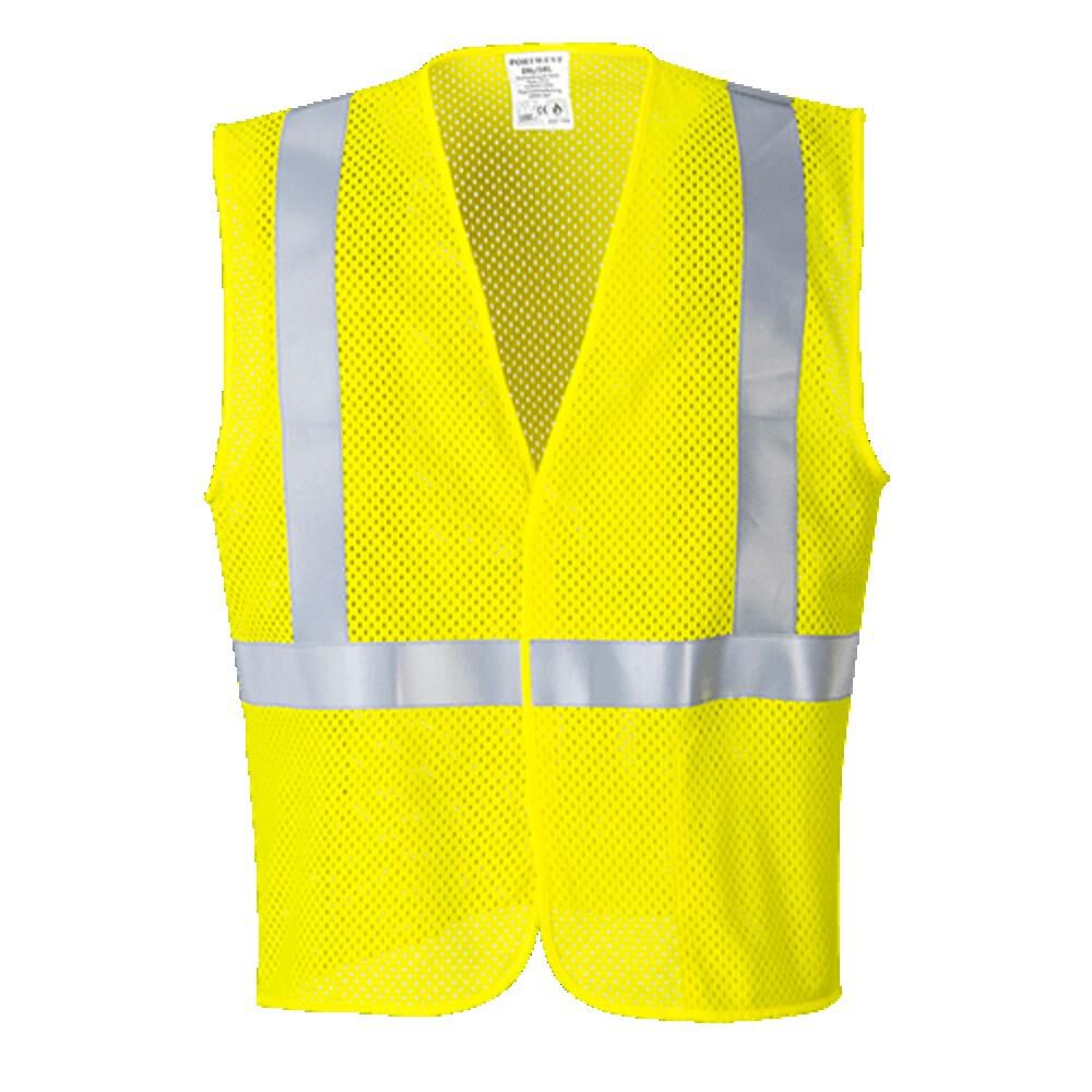 Portwest Yellow Arc Rated Flame Resistant Mesh Vest - XL, large image number 1