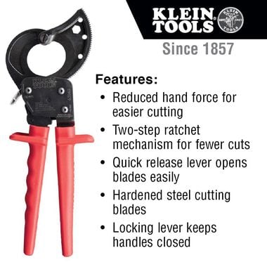 Klein Tools Ratcheting Cable Cutter, large image number 1