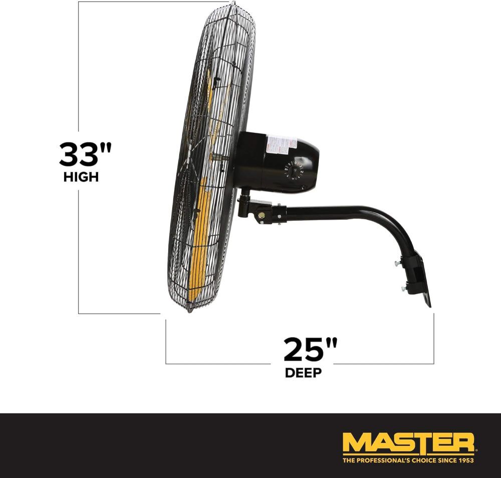 Master 30 Inch Diameter High Velocity Oscillating Wall Mount Fan, large image number 2