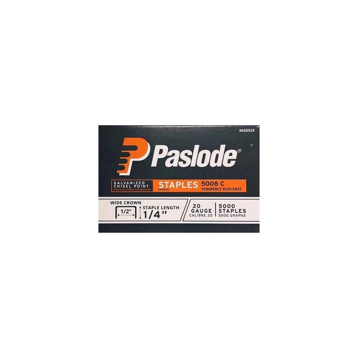 Paslode Wide Crown Staples 1/2in Crown x 1/4in Length Galvanized 5000qty, large image number 1