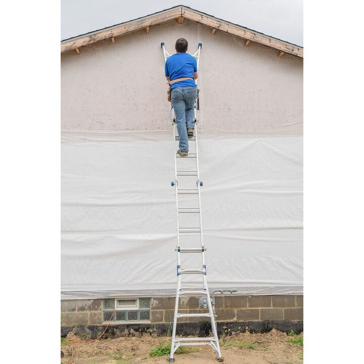Werner 375 Lbs 22 Ft. Reach Height Aluminum Multi-Position Ladder, large image number 12