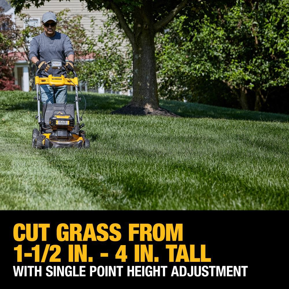 DEWALT 2X20V MAX XR Lawn Mower Brushless Cordless 21 1 2in Rear