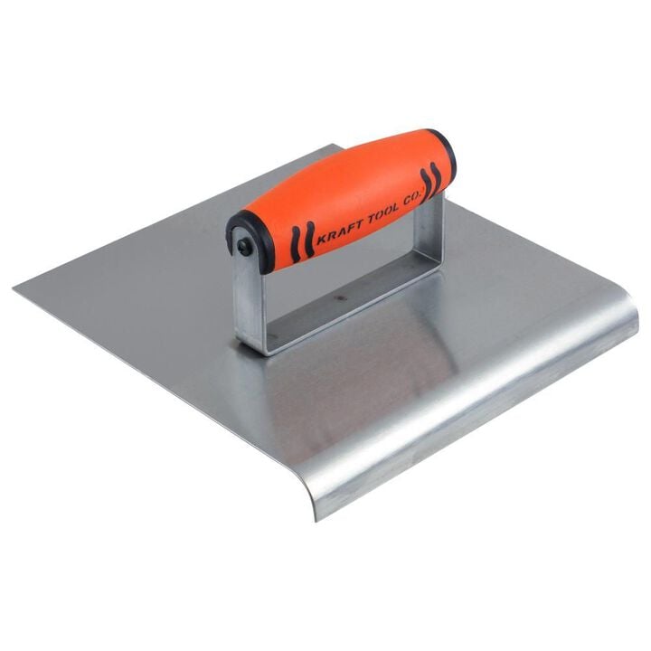 Kraft Tool Co 8 In. x 8 In. 3/4 In. R 7/8 In. L Stainless Steel Cement Edger with ProForm Handle, large image number 0