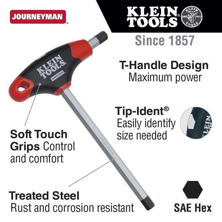 Klein Tools 6in SAE T-Handle Set 10 Pc, large image number 1
