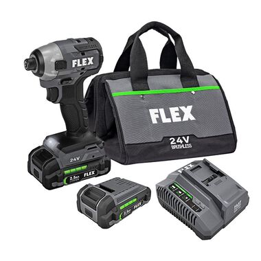 FLEX 24V 1/4-In. Hex Impact Driver Kit