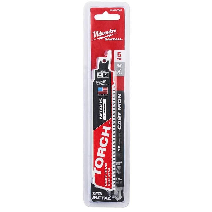 Milwaukee 6inch 7TPI The TORCH for CAST IRON with NITRUS CARBIDE 5PK, large image number 13
