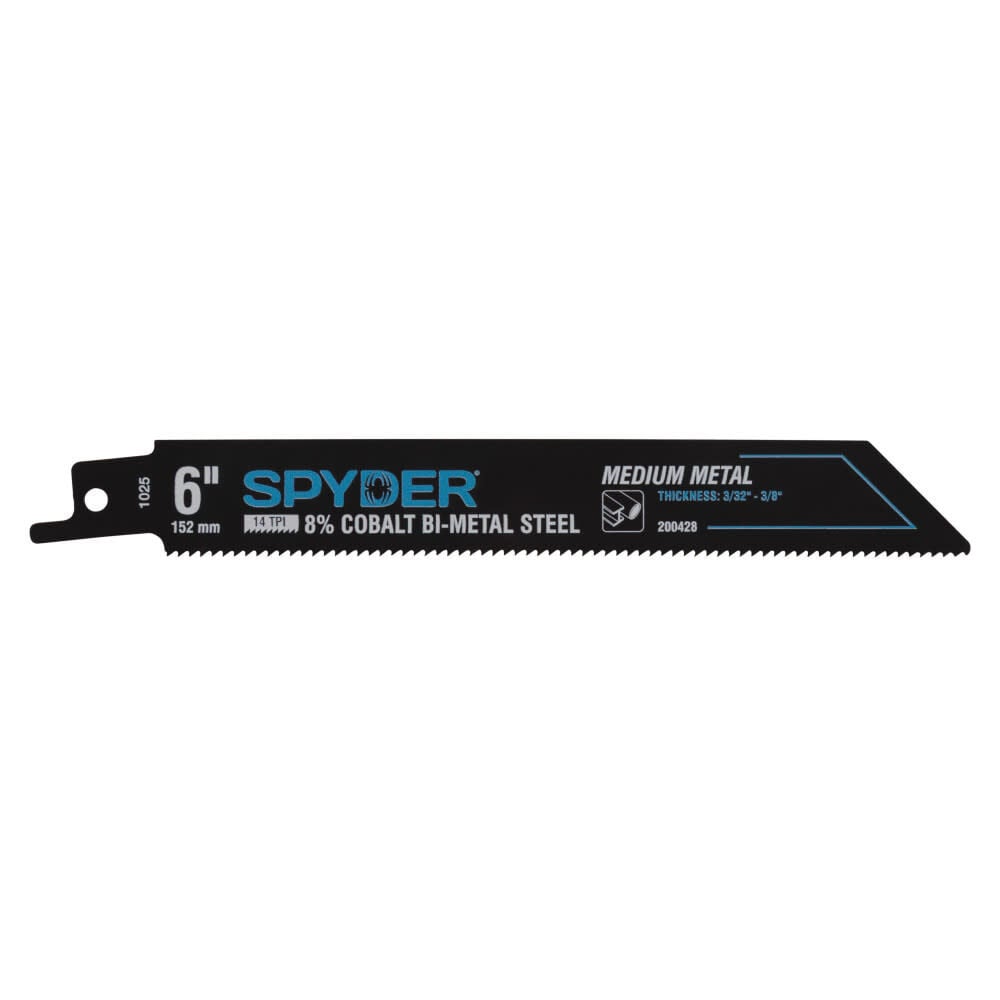 Spyder 6 Inch 14 TPI Metal Cutting Bi-Metal Reciprocating Saw Blade, 5 Pieces, large image number 2
