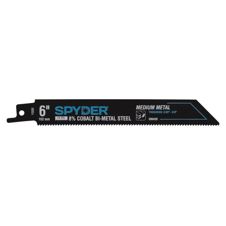 Spyder 6 Inch 14 TPI Metal Cutting Bi-Metal Reciprocating Saw Blade, 5 Pieces, large image number 1