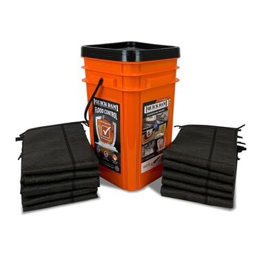 Quick Dam Grab and Go Flood Kit Includes 10- 5ft Flood Barriers in Bucket