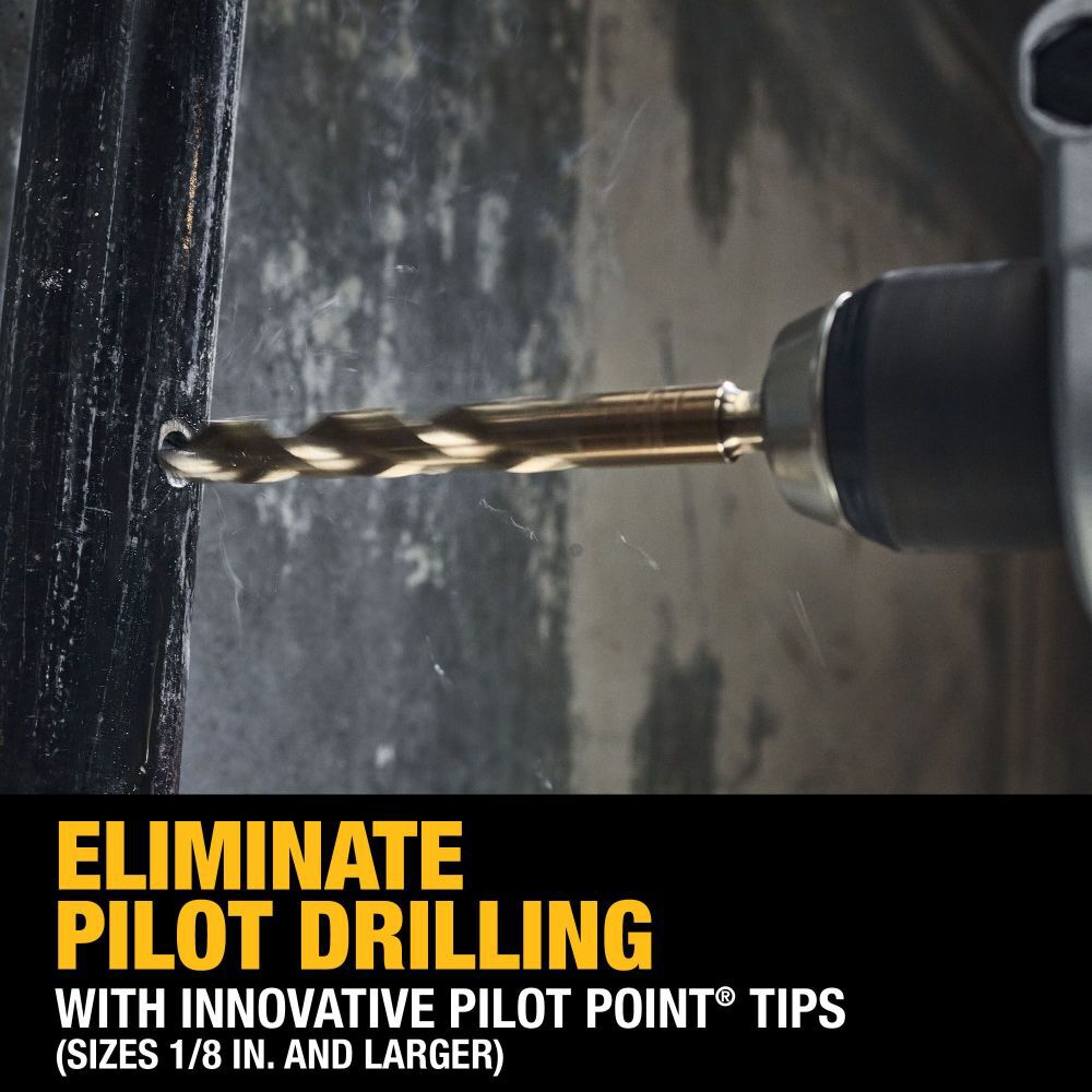 DEWALT 1/2 Inch Elite Series Cobalt Alloy Steel Pilot Point Drill Bit, large image number 7