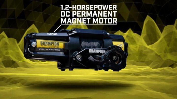Champion Power Equipment XL 3500 lb ATV/UTV Synthetic Rope Winch Kit, large image number 3