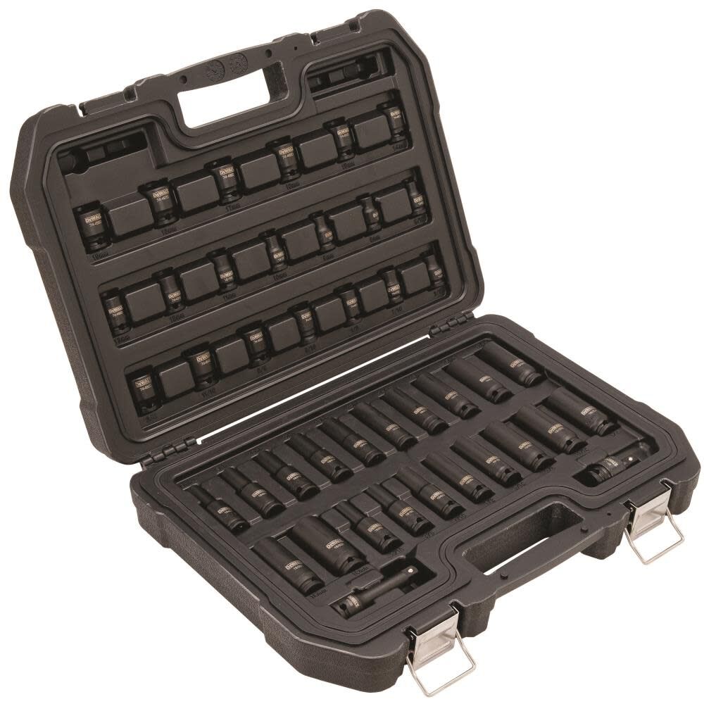 DEWALT 42 Piece 3/8 in Drive Combination Impact Socket Set - 6 Point ...