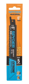 Spyder 6 Inch 6 TPI Bi-Metal Demolition Reciprocating Saw Blade, 5 Pieces, small image number 4