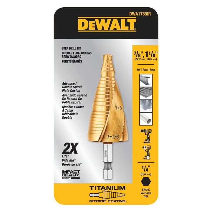DEWALT 7/8 In. 1-1/8 In. Impact Ready Step Drill Bit, large image number 5