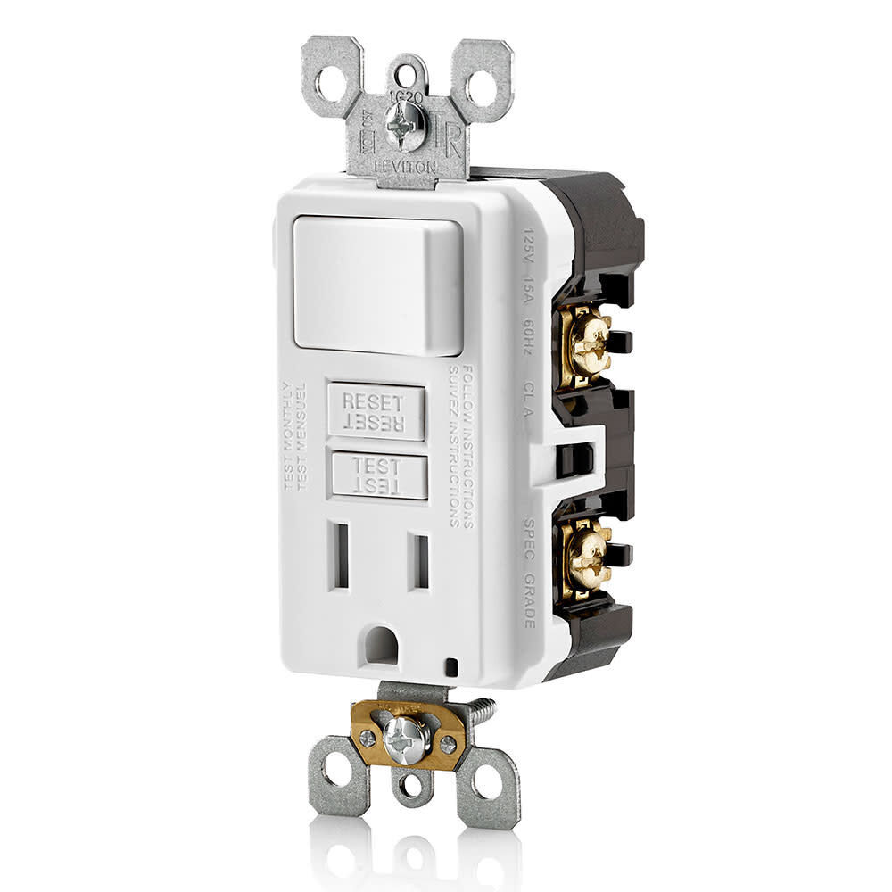 Leviton SmartlockPro GFCI Outlet 15A 125V White NEMA 5-15R, large image number 2