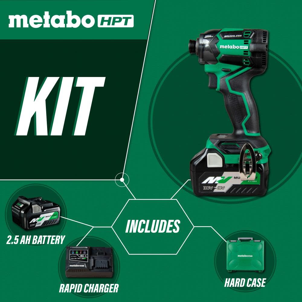 Metabo HPT 36V MultiVolt Triple Hammer BOLT Impact Driver Cordless Kit WH36DCM Acme Tools