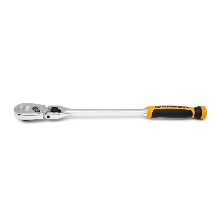 GEARWRENCH 1/2in Drive 90 Tooth Dual Material Locking Flex Head Teardrop Ratchet 17in, large image number 4