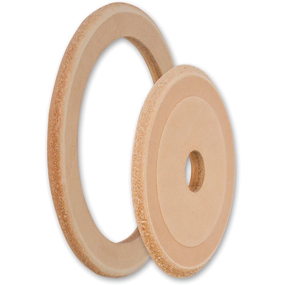 Tormek 4-3/4 Inch and 3-5/8 Inch Cowhide Set of Standard Exchange Discs, Brown, large image number 2