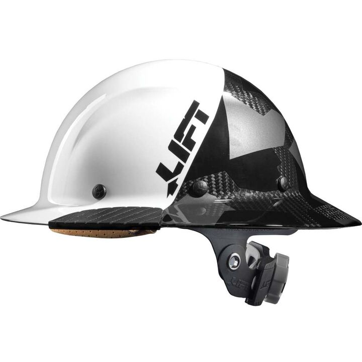 Lift Safety Hard Hat DAX FIFTY50 White/Black Camo Carbon FullBrim