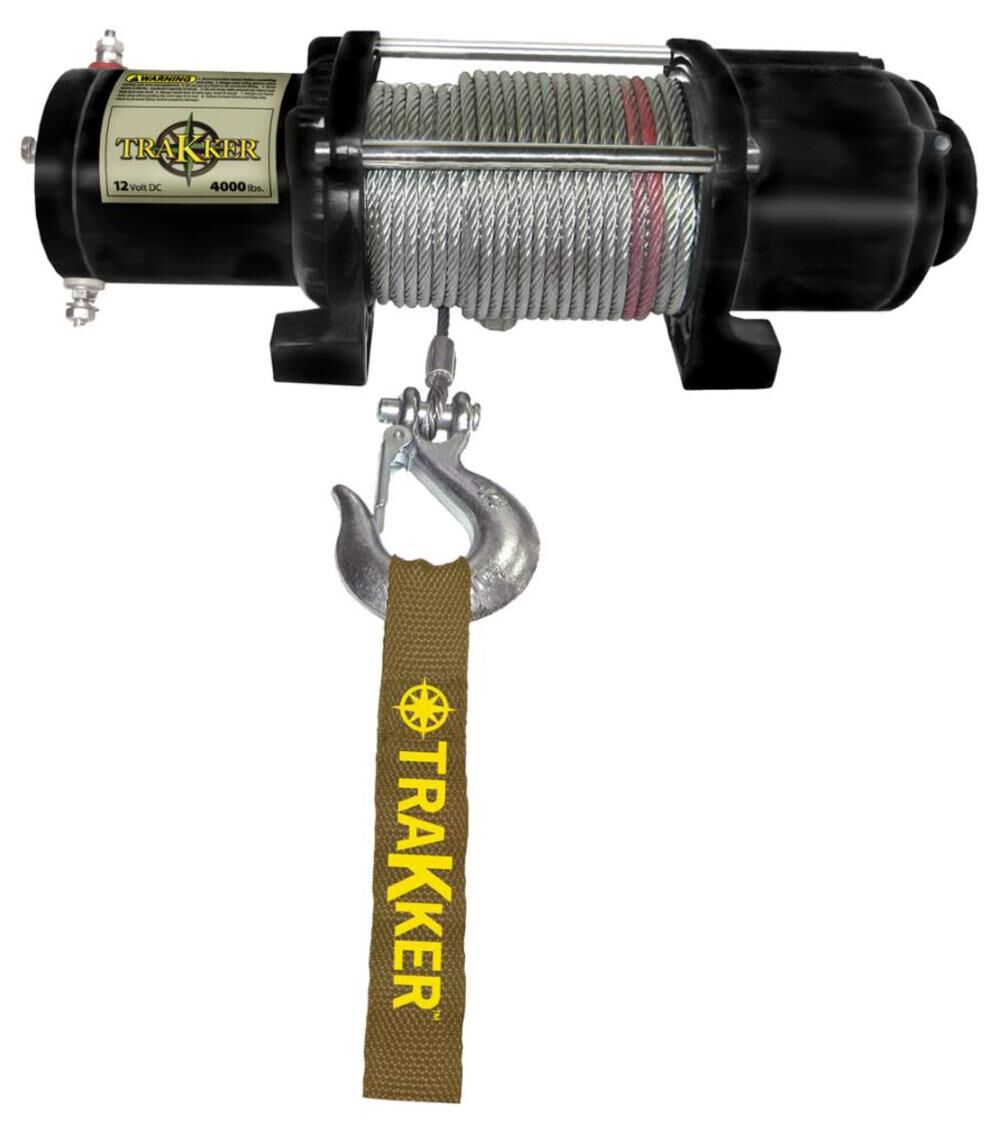 Keeper Electric Winch 4000 lb. Single Line Pull 12 V DC Black – KT4000