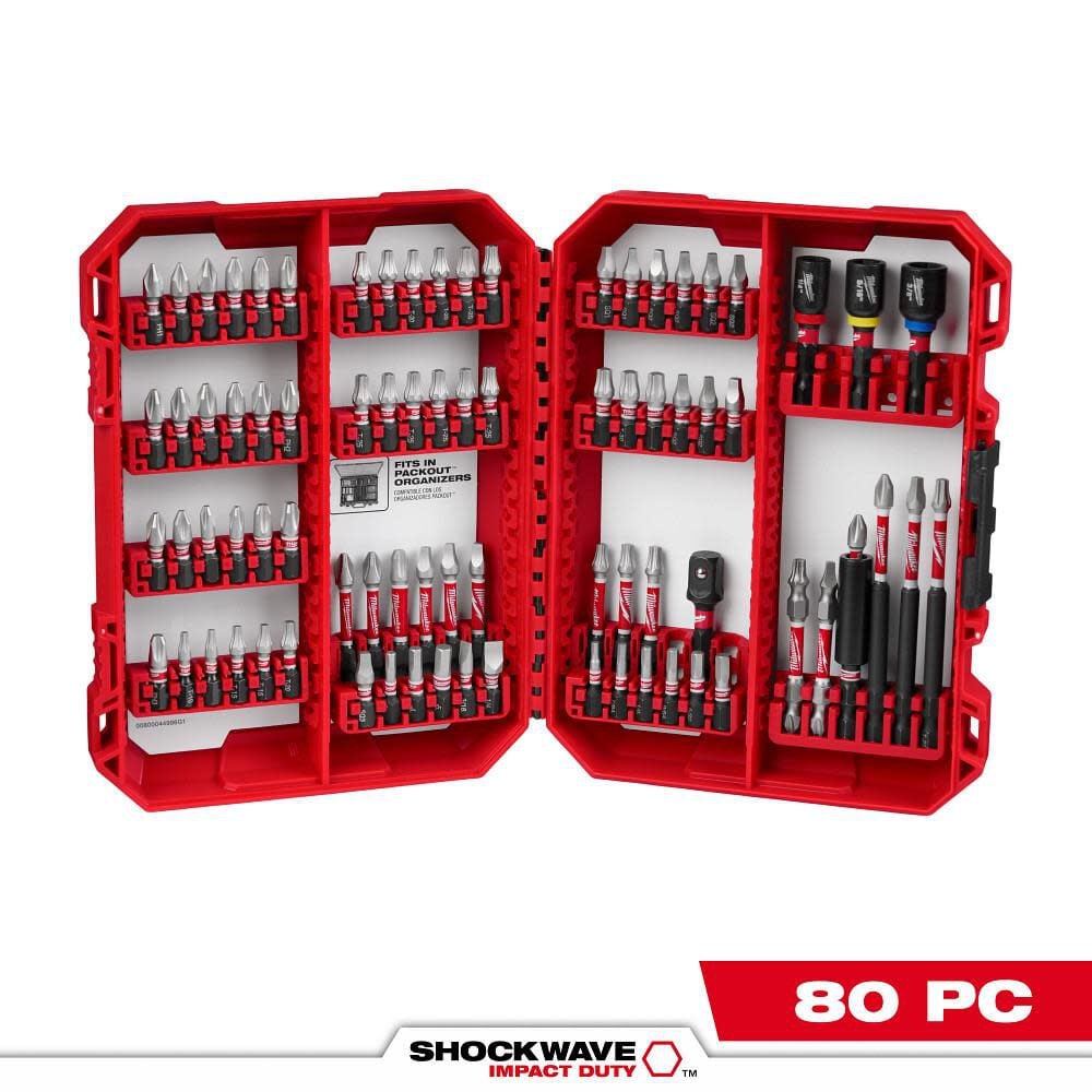 Milwaukee SHOCKWAVE Impact Duty Driver Bit Set 80pc - 48-32-4094