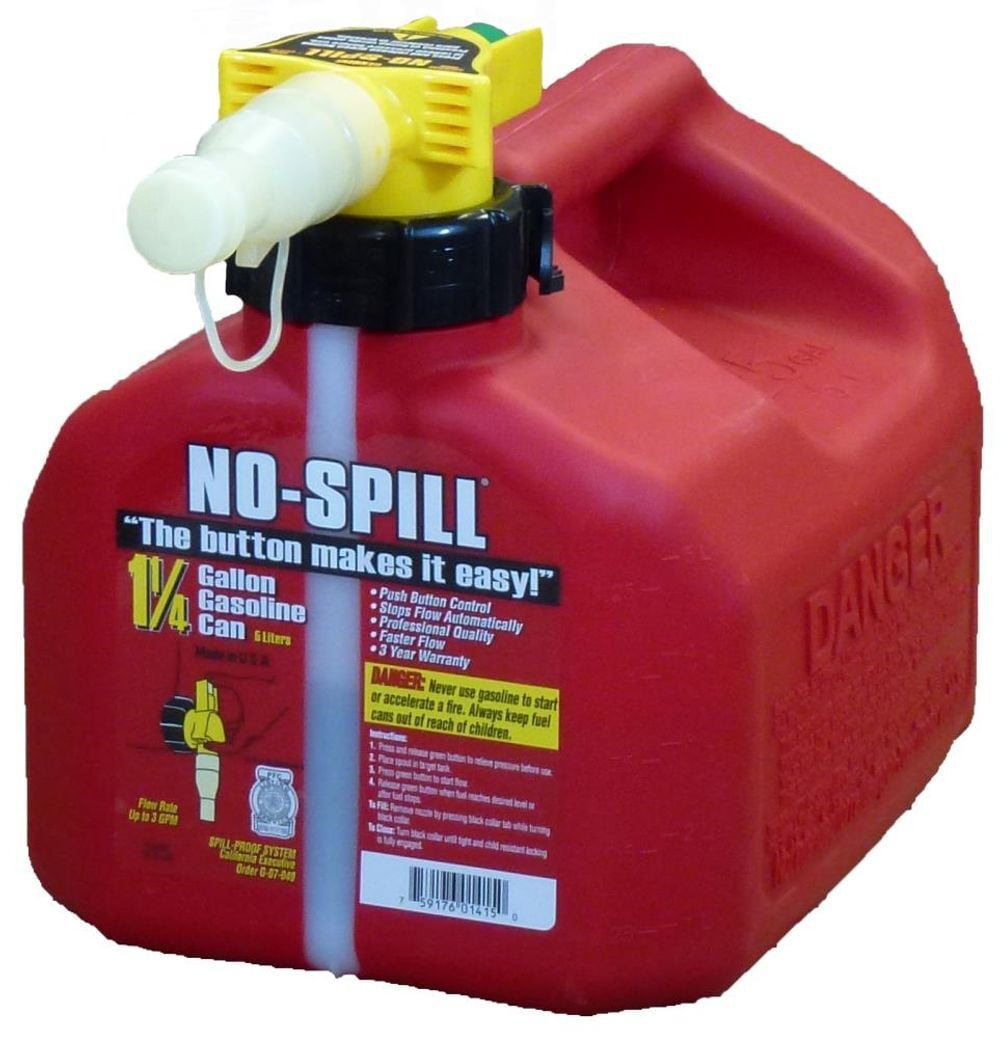No Spill 1.25 Gal Red Gas Can, large image number 1