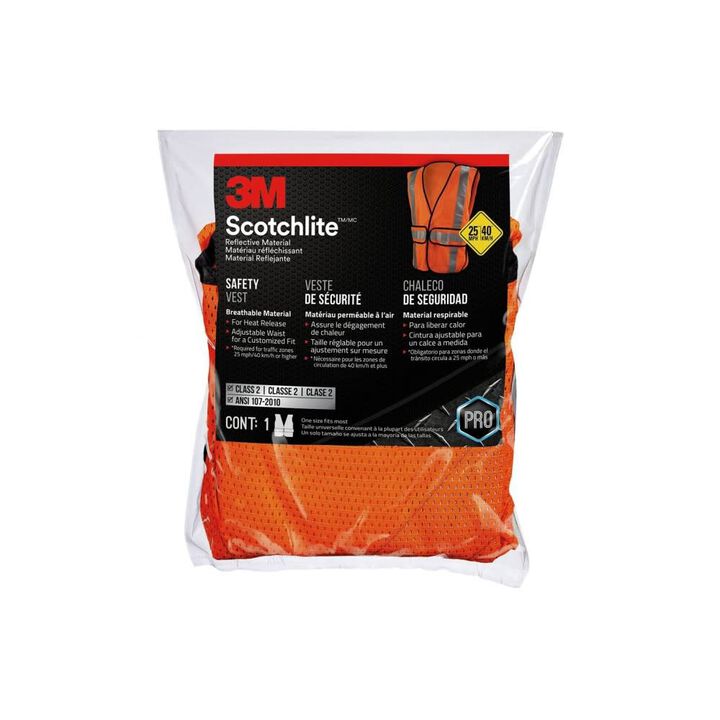 3M Scotchlite Fluorescent Orange Hi Vis Reflective Safety Vest, large image number 1