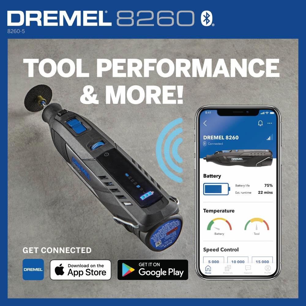 Dremel 8260 Battery Rotary Tool, 12V 3Ah Lithium-Ion Battery