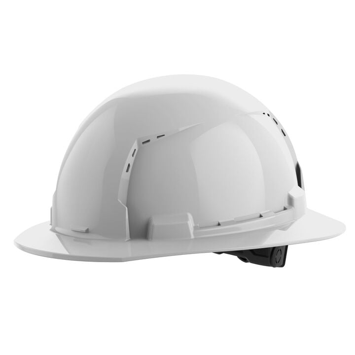 Milwaukee White Full Brim Vented Hard Hat with 6pt Ratcheting Suspension Type 1 Class C