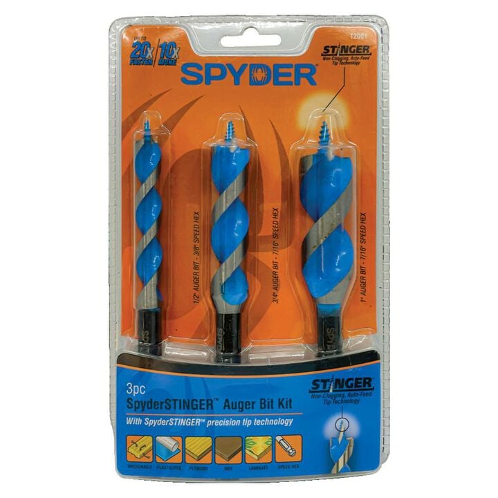 Spyder Stinger Woodboring Auger Bit Set 3 Pieces, large image number 6