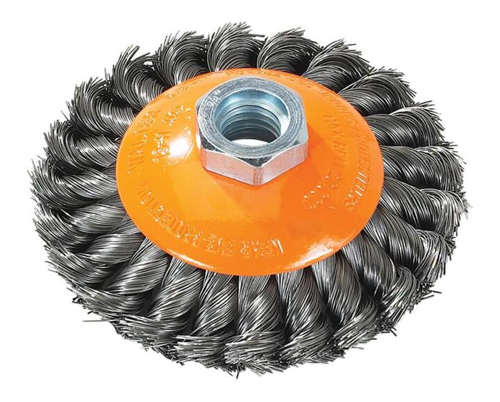 Walter 4 Inch Saucer Cup Brush with Knot-Twisted Wires