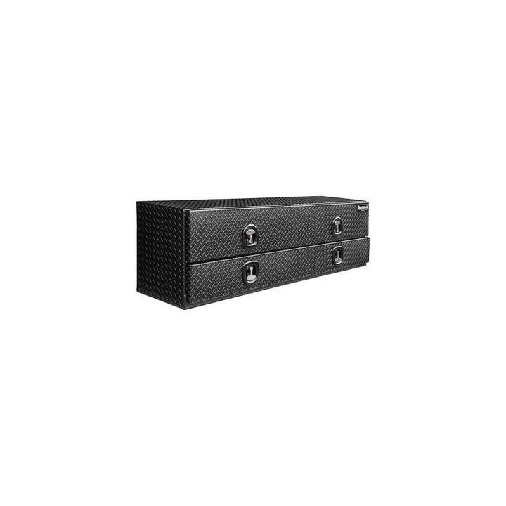 Buyers Products Company 21x18x72 Inch Textured Matte Black Diamond Tread Aluminum Heavy-Duty Flatbed Contractor With Lower Door