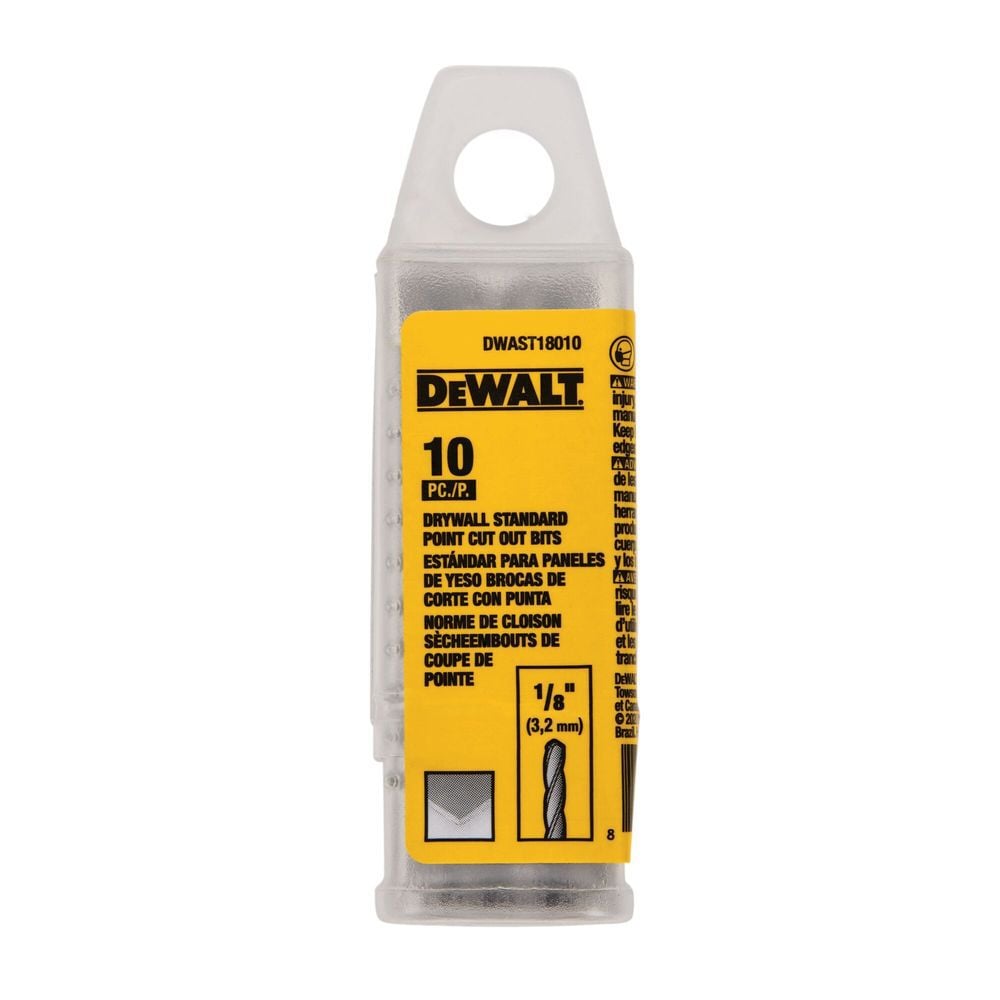 DEWALT 1/8 Inch Drywall Standard Cut Out Bit 10 Pieces, large image number 1