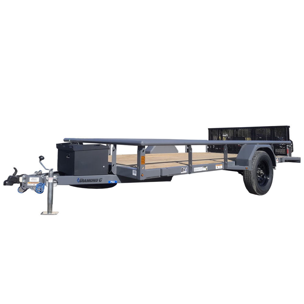 Diamond C PSA135 12 Foot Single Axle Utility Trailer, Cement – PSA135L12X77