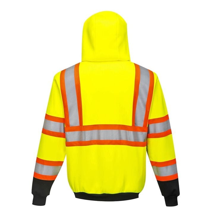 Portwest Yellow and Black Kansas Zipped Hoodie - Medium, large image number 1