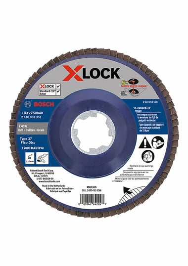 Bosch X-Lock Flap Discs 5in - 40 grit