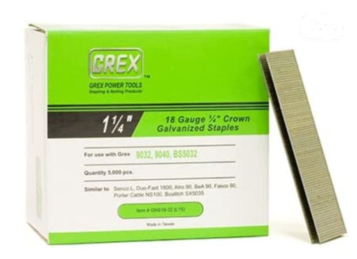 Grex Power Tools 1/2 Inch 18 Gauge 3/8 Inch Wide Crown Staples Galvanized 5000 qty, large image number 1