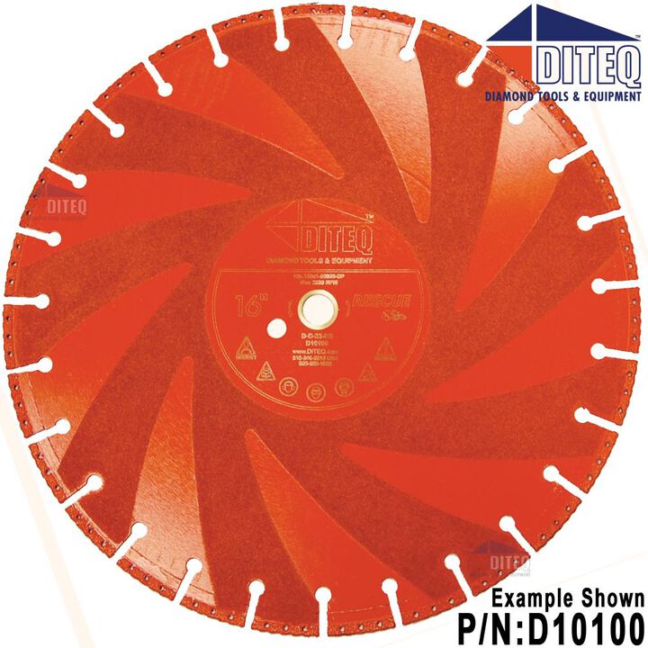 Diteq D-23 Rescue 16 Inch Premium Segmented Rim Diamond Blade for Metal and Ductile Iron Pipe