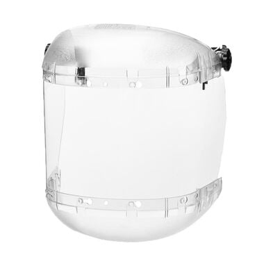 Sellstrom Dual Crown Face Shield with Universal Hard Hat Slot Adapter and Chin Guard Clear Tint Sta-Clear Anti-Fog Coating Clear Crown